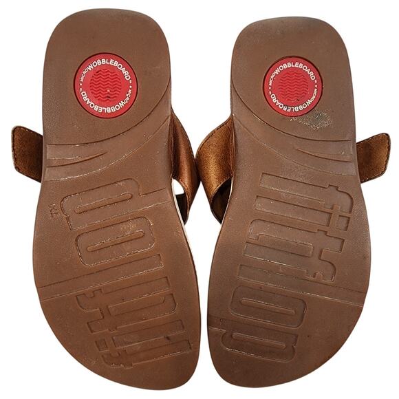 Flipflop Hooper 125-113 Toffee Tan Leather Thong Sandal Womens Sz 8–Gently Used - Picture 6 of 7